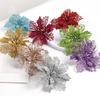 10Pcs 11/16cm Christmas Decoration Glitter Flowers Christmas Tree Pendant for Home Decor Xmas Navidad New Year 2026 Ornaments