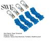 Rope Tensioner Tool 2/6/8/10/12/16/20Pcs with Roller Cord Heavy Duty Metal Outdoor Camping Tightener Backpacking Hiking Boating Guyline Adjuster Brass