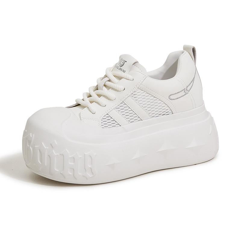 

Platform white shoes women s 2025 spring and summer new fashion versatile inner height increase women s shoes hollow mesh shoes breathable sandals 39 белый