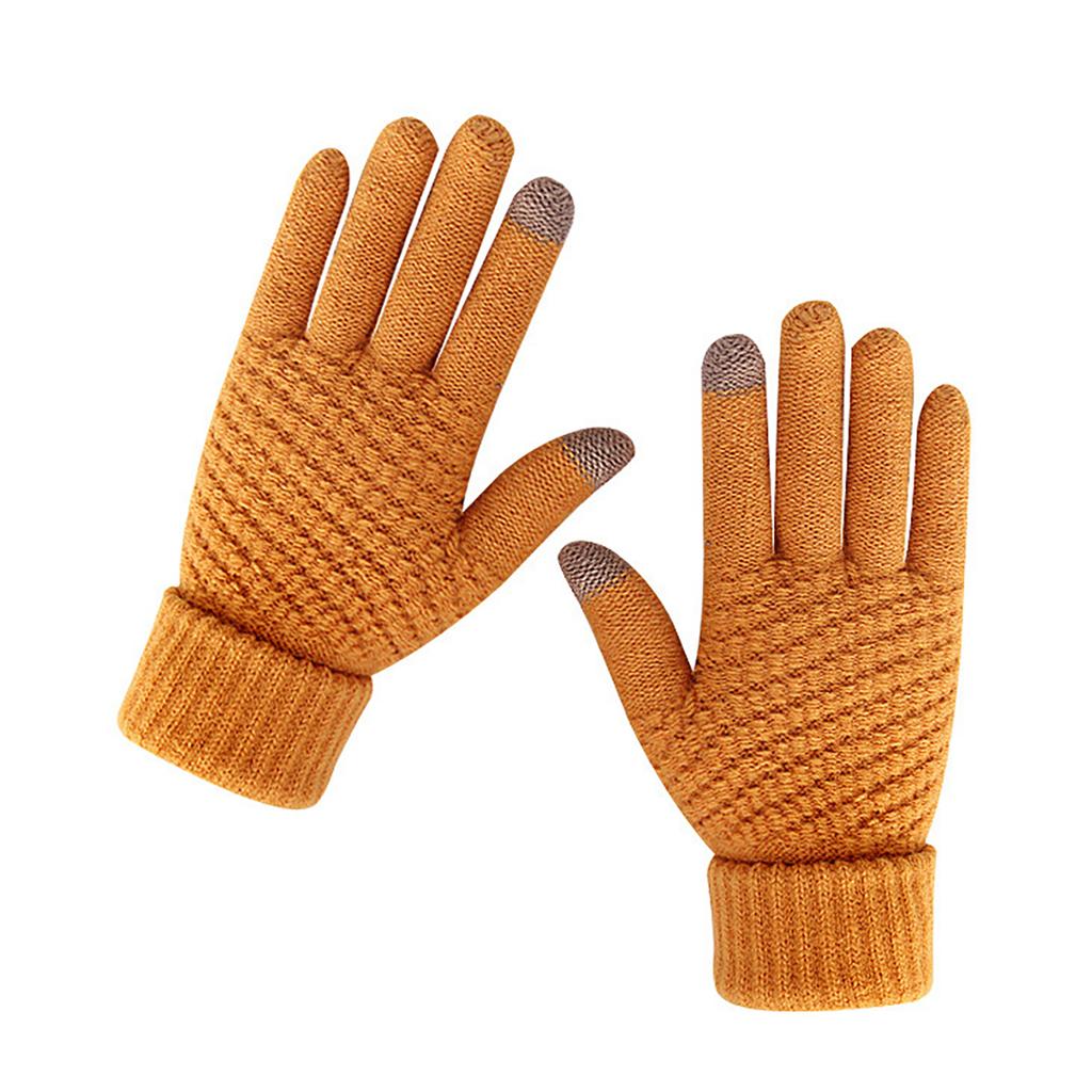 Women Stylish Thicken Thermal Gloves Thick Gloves Stylish Knit Thermal Gloves Winter Warm Full Finger Gloves