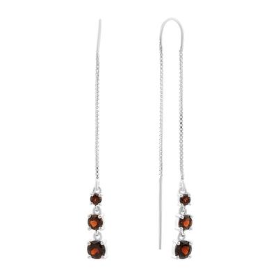 Silver Earrings with Natural Garnet 2.107ct (2167457)