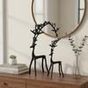 Xmas Black Reindeer Christmas Decoration Modern Decorative European-Style Reindeer Statues Black Deer Sculpture