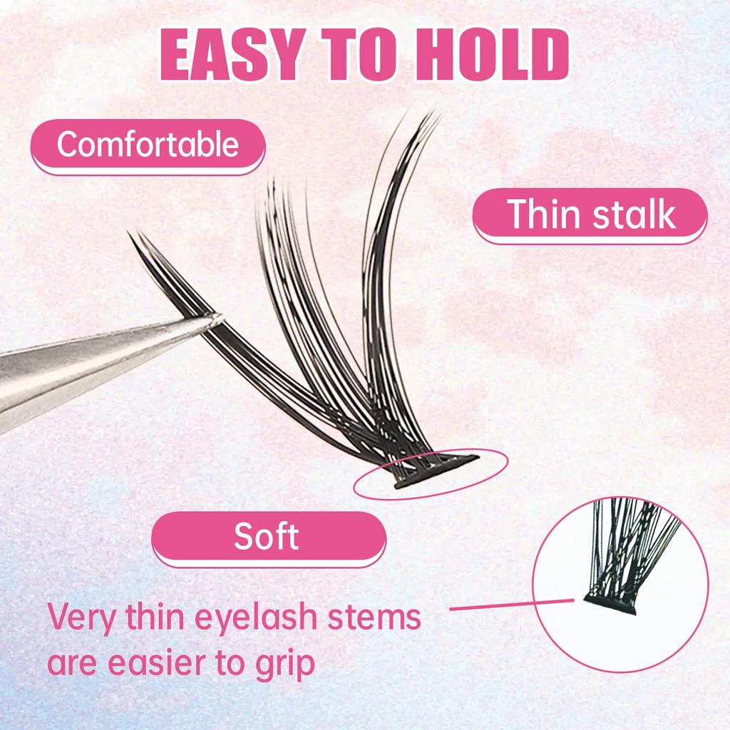 DIY Lashes Extension Kit Eyelashes 200 PCS Clusters Lash Bond and Seal Makeup Tools for Gluing Lashes Gluing Glue Accessories