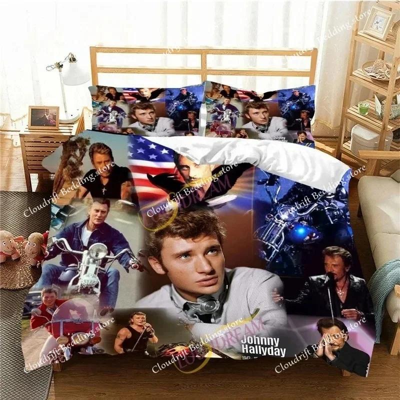 France Rock Singer J-Johnny H-Hallyday Bedding Set Single Twin Full Queen King Size Bed Set Aldult Kid Bedroom Duvet Cover Sets0