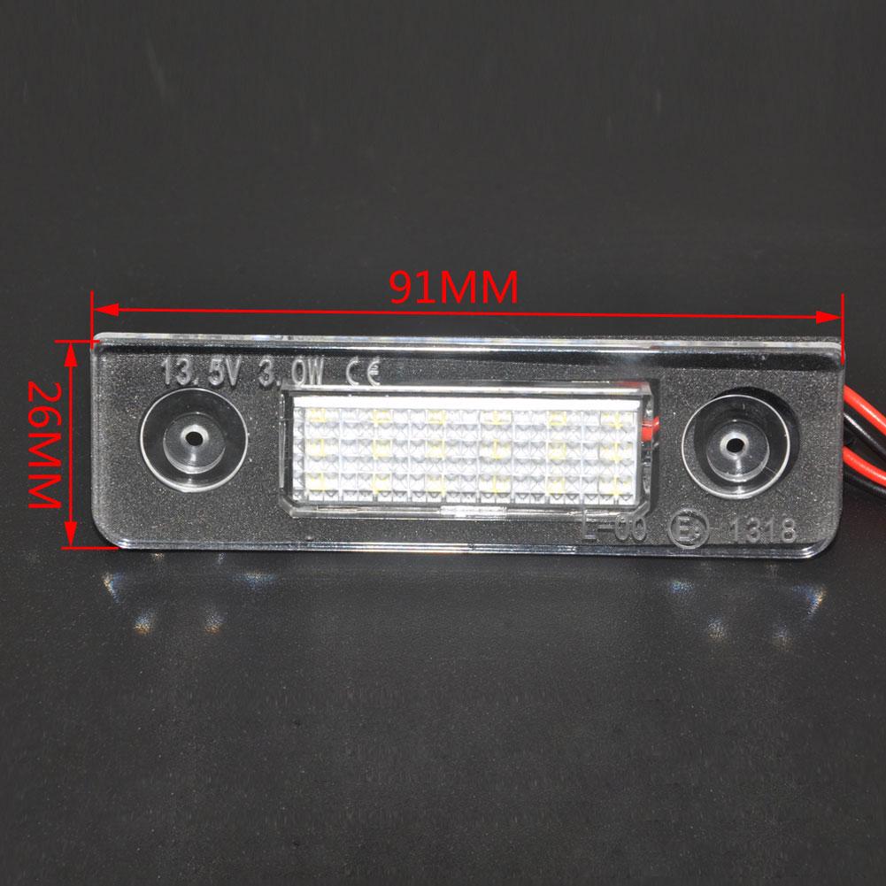 2X Car White Canbus Flawless LED License Plate Light for Skoda