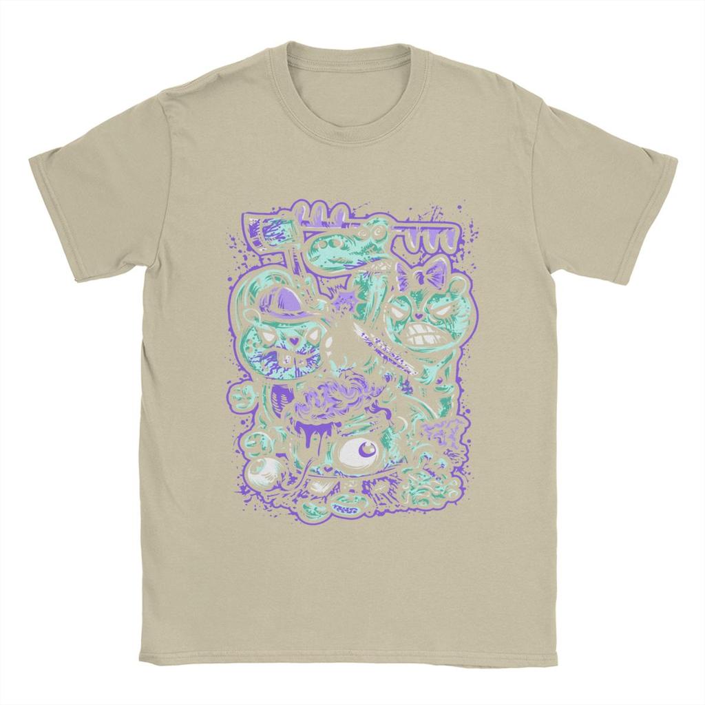 Happy Tree Friends Families T-Shirt for Men Cartoon Leisure Cotton Tees Round Neck Short Sleeve T Shirts Gift Idea Clothes