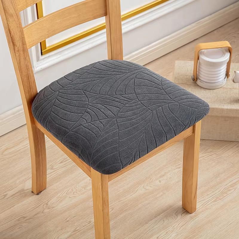 Waterproof Chair Seat Cover Stretch Jacquard Chair Cover Dining Room Removable Anti-Dirty Without Backrest Chair Protector