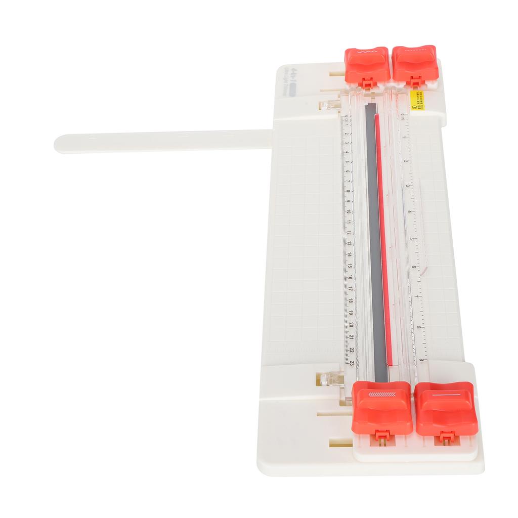 Paper Cutter 4 In 1 Rolling Portable Photo Trimmer Dotted Straight Wavy Creasing GaugeWhite