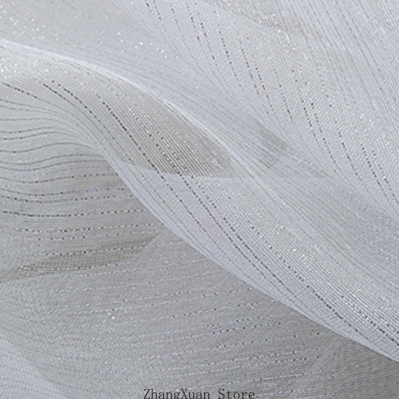 Sheer Rod Pocket Window Valance Drape with Delicate Laces and Beads for Adding Elegances to Any Room