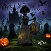 Spooky Witch Light Halloween Lamp Decoration, Gothic Holding Lantern Light, Party Ornaments Battery Powered Decorative for Home Office Porch