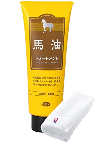 Azuma Trading Co., Ltd. [Comes with Imabari Towel] Horse Oil Treatment 240g / Scalp Care - Contains Horse Oil, Olive Oil, Jojoba Oil, and Camellia Oil