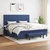 3136707 vidaXL Bed Base with Mattress Blue 200x200 Cm Fabric