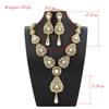 Gold Color Jewelry Sets Long Earring Necklace Set For Women Hollow Arabesque Pendant Necklace Bride Jewelry
