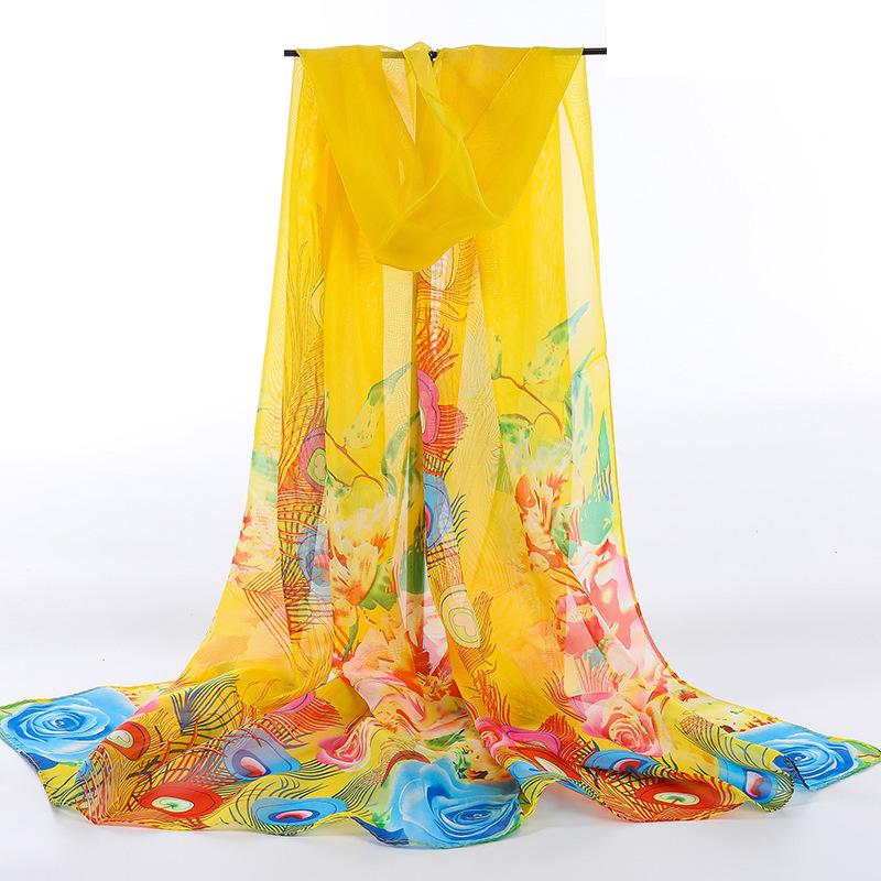 Scarf for Women Versatile and Fashionable Shawl  Spring and Autumn Korean Scarf  Thin Long Chiffon Large Yarn Scarf