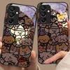 Glowing Kitten For Samsung Galaxy A15 5G 54 4G 51 50 24 35 90 71 12 51 53 52S 80 22 34 Black Tempered Glass Phone Case