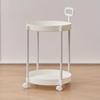2-Tier Elegant Side Table with Wheels Trolley Table In Living Room Simple Sofa Table with Handle Easy To Move Coffee Table