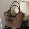 Casual Retro Suede Bag Autumn New Commuter Shoulder Bag Fashionable and Simple Shoulder Tote Bag