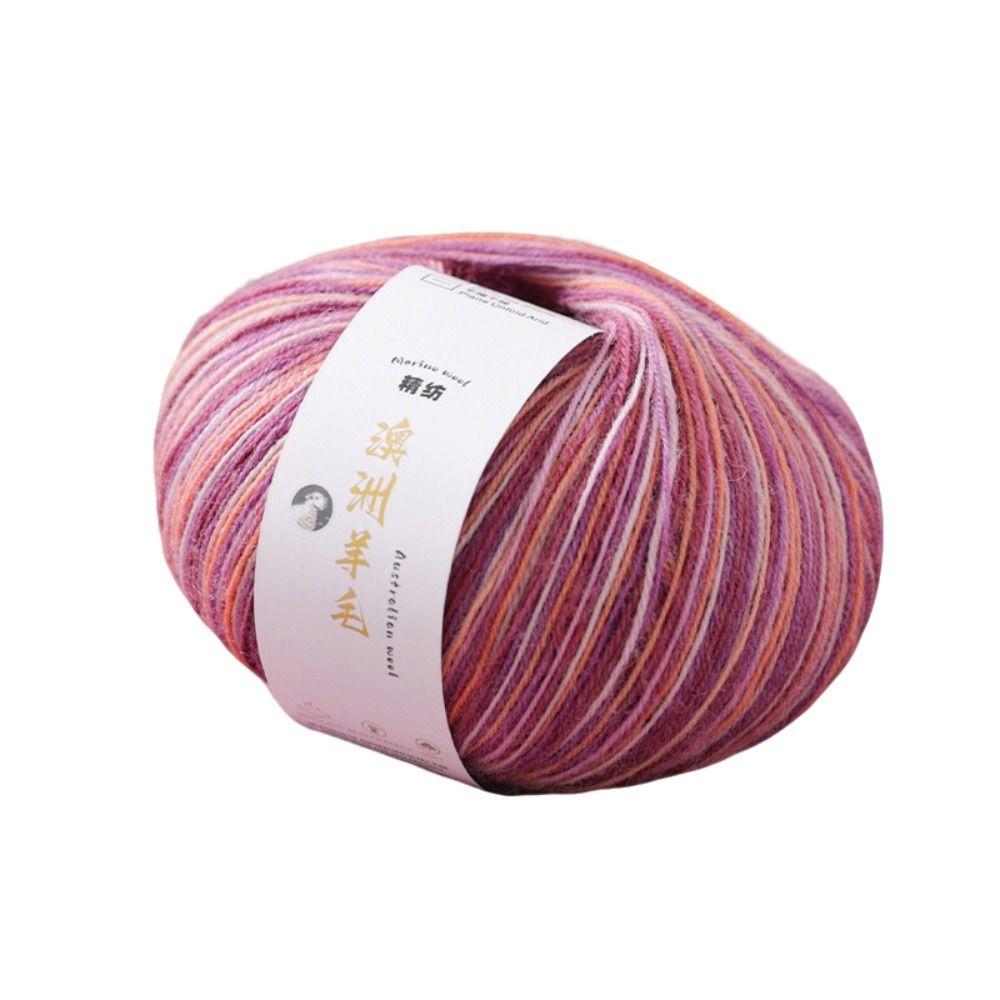 50g/ Roll Practical Gradient Color Wool Yarn Multicolor Handmade Crochet Yarn Knitting Soft Long Velvet Yarn for Blanket Scarf