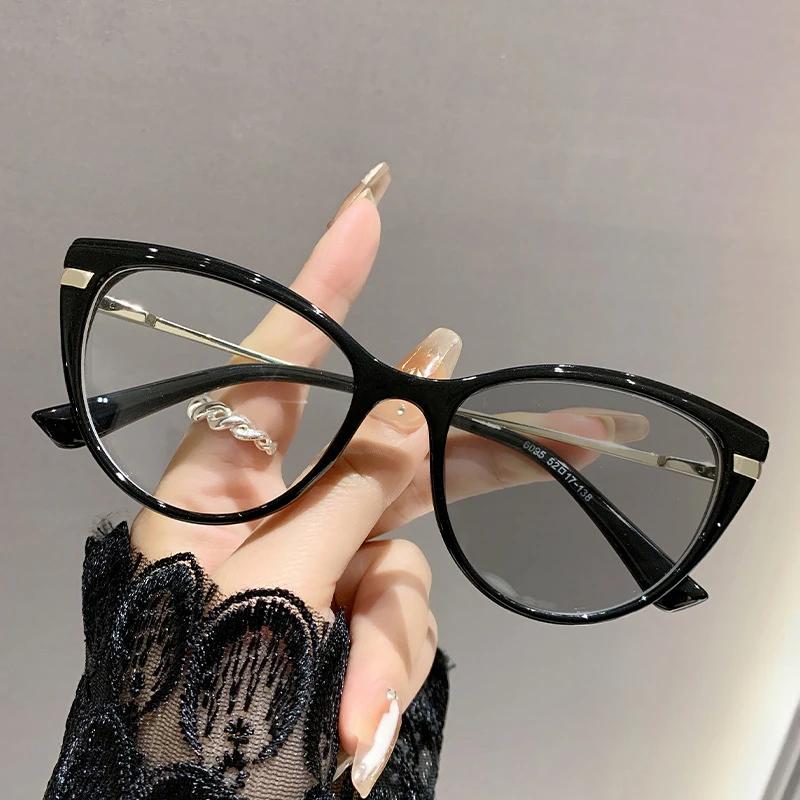 

Fashion Elegance Cat Eye Photochromic Myopia Glasses Lady Ultra Light Full Frame Anti Blue Light Vintage Men Near Sight Eyewear 0