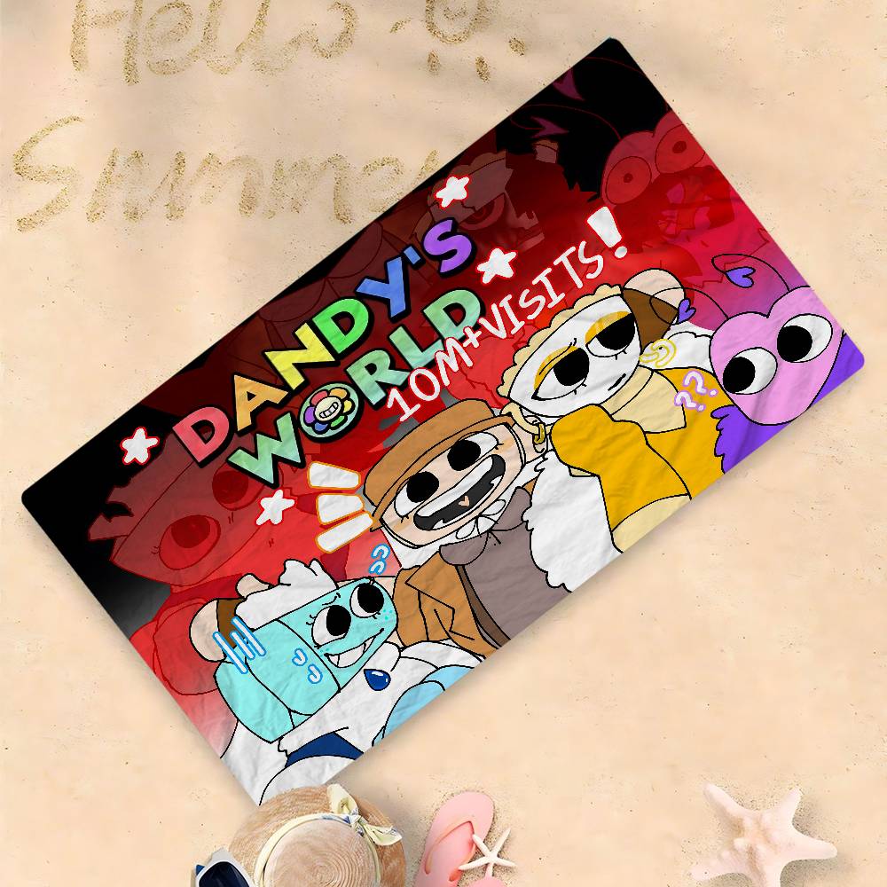 D-Dandys Worlds Cartoon Microfiber Blanket Quick Drying Beach Towels Oversized Printing Super Absorbent Pool Towel Blanket