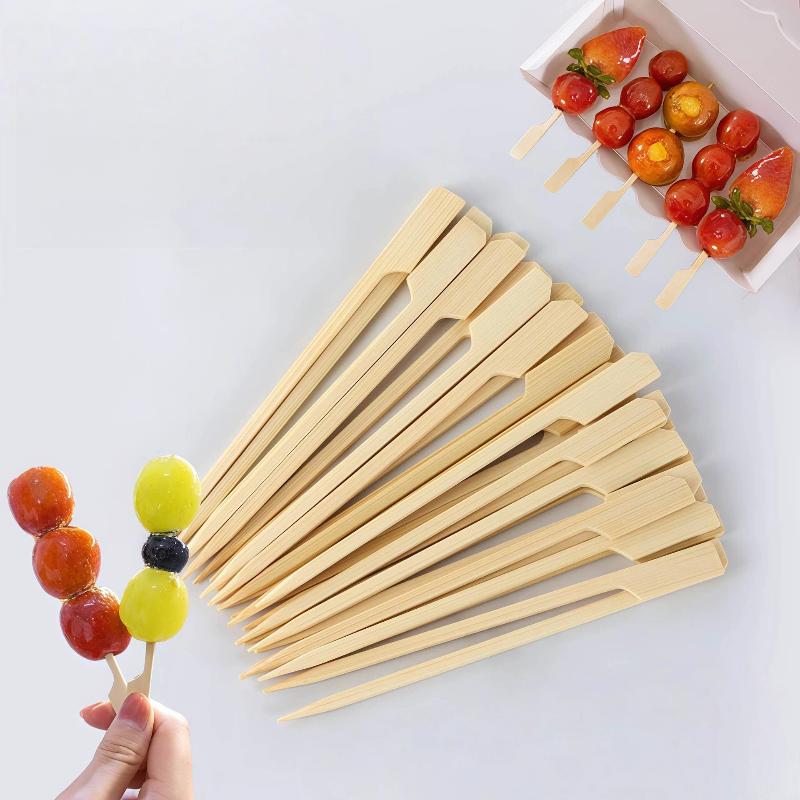 100Pcs Barbecue Tools Disposable Bamboo Sticks Natural Bbq Bamboo Skewers Home Grill Accessories Camping Party For Kabob Fruit