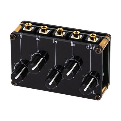 4-Kanal Line-Mixer Tragbar Passiv Analog o Soundmischpult Höchste Klangqualität Stereo o Mixer