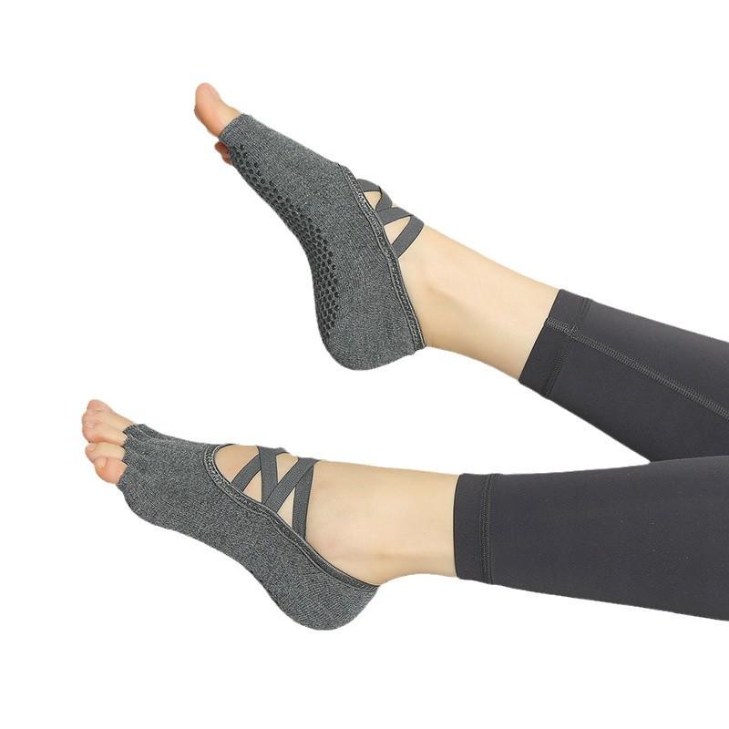 Women's Non-Slip Five-Toe Yoga Socks for Indoor Fitness and Pilates