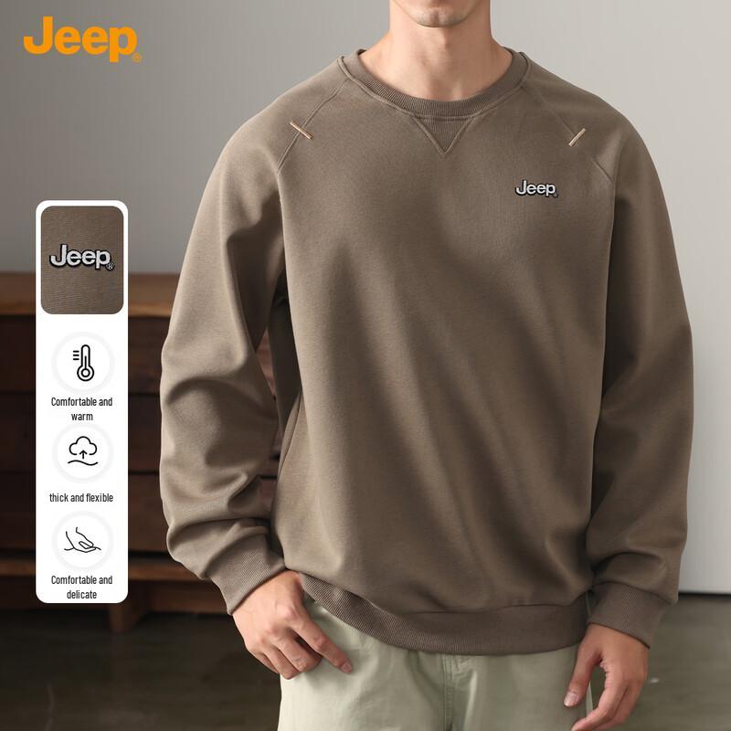 Jeep Men's Loose Fit Round Neck Sweatshirt