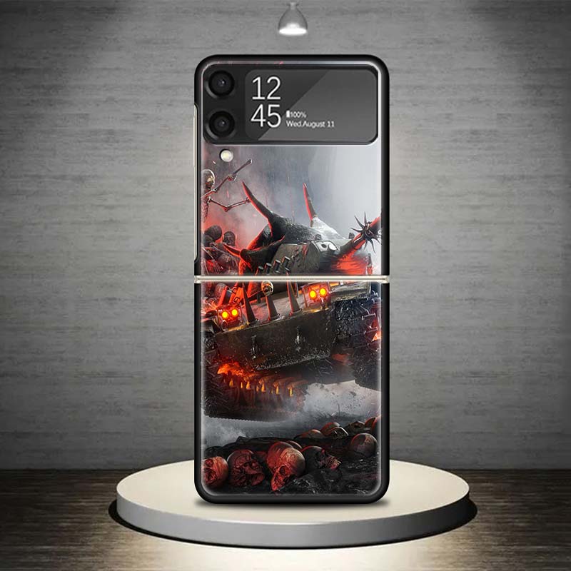 World of Tanks Phone Case For Samsung Galaxy Z Flip 7 6 5 4 3 5G Shockproof Cover Z Flip7 Flip6 ZFlip5 Flip3 Flip4 Luxury Shell