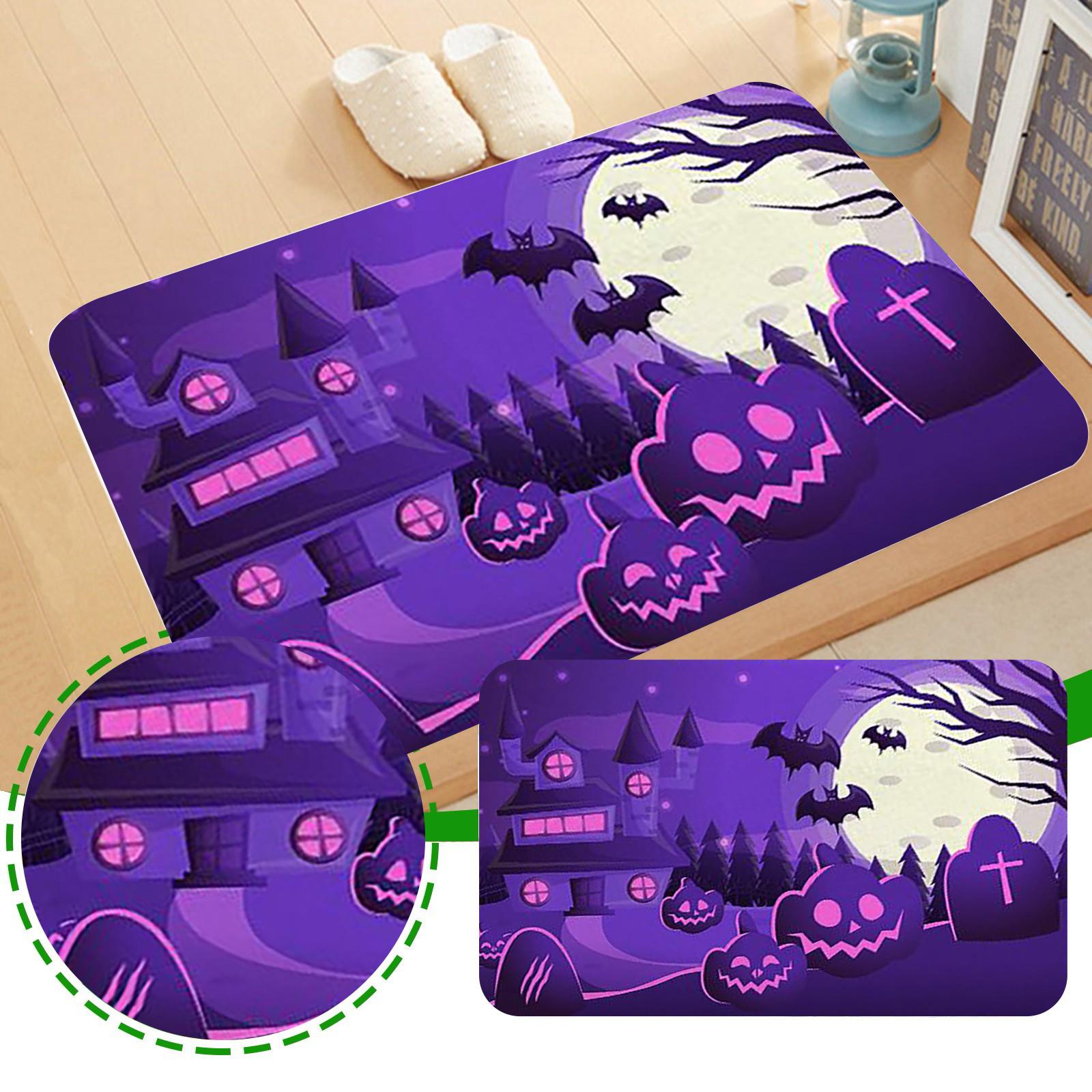 

Хэллоуин Коврик Фланелевая Печать, Хэллоуин Ковер Дверные Украшения Дверной Коврик фиолетовый