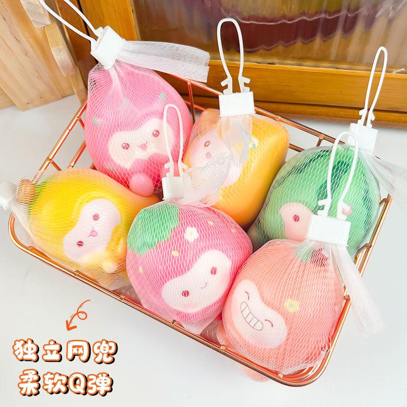 2Pcs Cartoon Cute Fruit Series PU Slow Rebound Pinch Toys Simulation Fruit Characters Doll Stress Relief Squeeze Toy Party Gifts