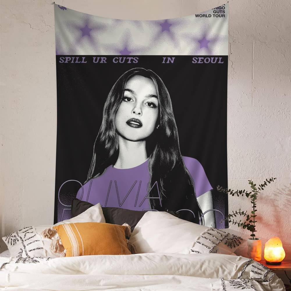Singer OOlivia RRodrigo DIY Wall Tapestry Hanging Tarot Hippie Wall Rugs Dorm INS Home Decor
