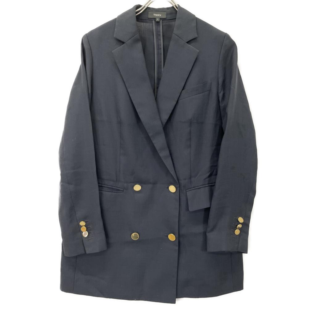 Theory Navy Gold Button Tailored Jacket Jacket O NavyUsed