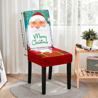 Christmas Chair Cover Full Package Applicable Decoration Elastic Chair Covers High Back Dining Chair Cover Atmosphere