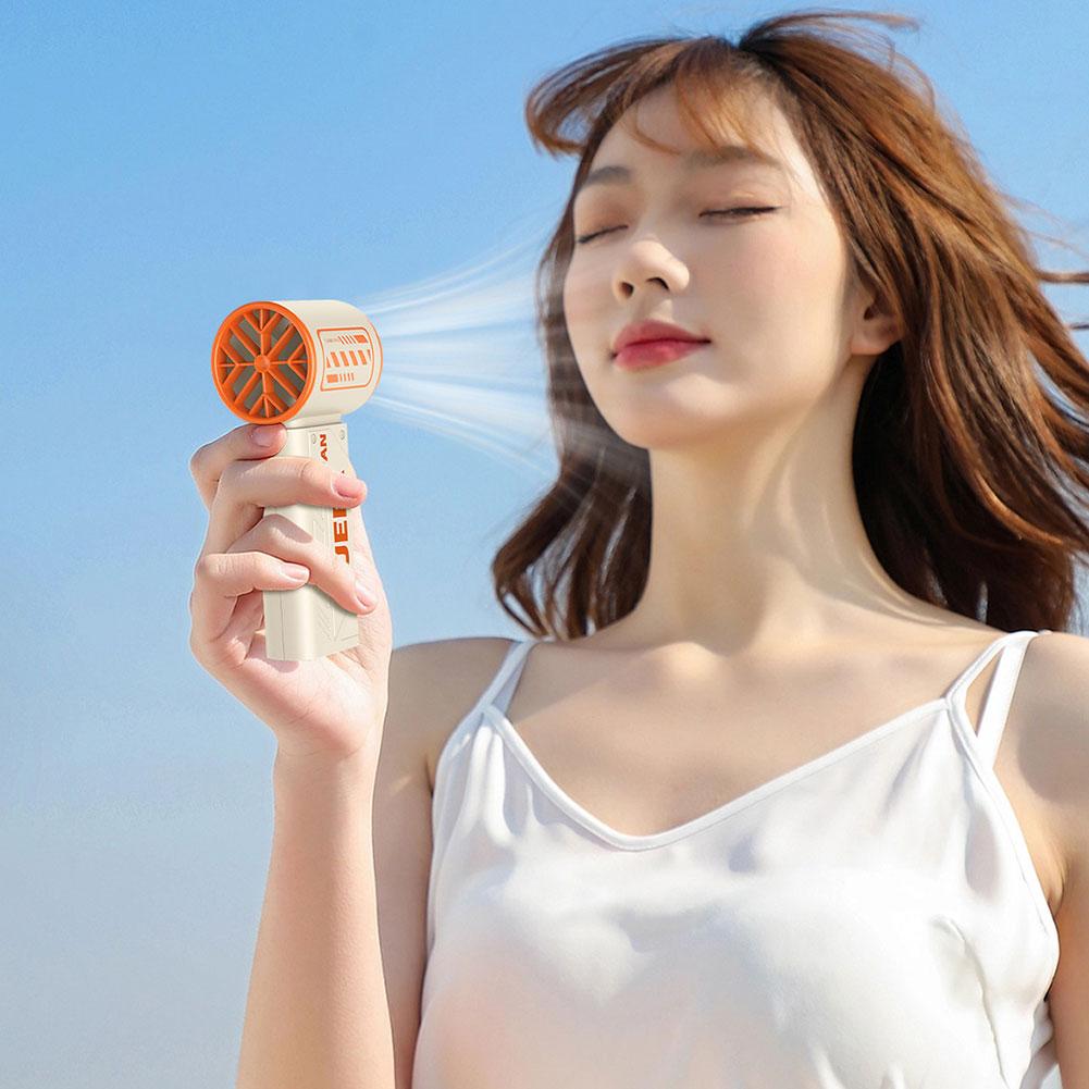 Turbo-Personal Cooling Fan Strong Airflow Mini USB Powered No Leaf Handy Fan For Hiking