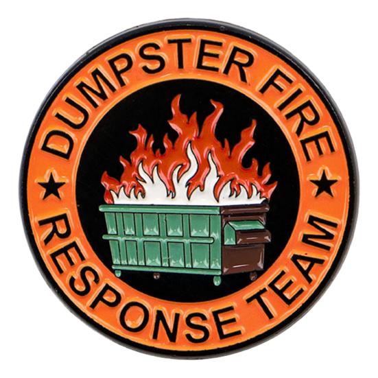 Dumpster Flame Pin Humorous Dumpster Flame Response Team Alloy Pin Hilarious Enamel Badge for Coworkers Team Leader