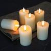 Homemory Flameless Votive Candles with Timer Remote,2" X 3" Real Wax, Realistic Black Wick Battery Operated Pillar Candles, 6 Pack for Wedding, Party