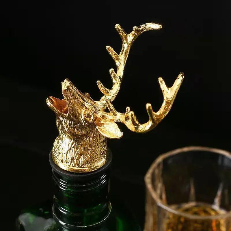 Stainless Steel Red Wine Stopper for Champagne Bottle Deer Beverage Cork Vacuum Seal Wedding Kitchen Tools Bar Decor Accessories