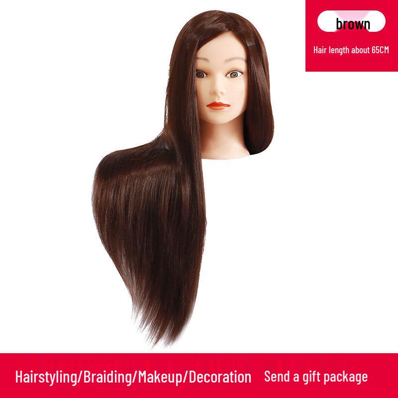 Apprentice Hair Styling Mannequin Head with Real Hair for Perming, Curling, and Makeup Practice