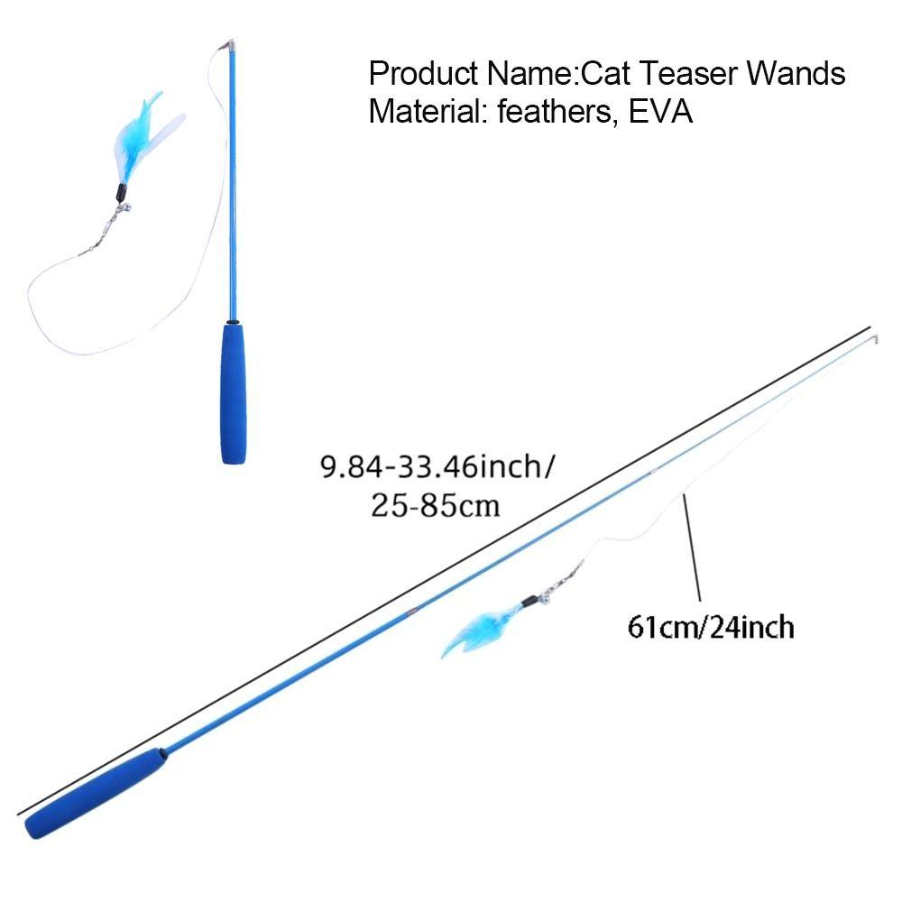 Interactive Cat Teaser Wands 3-section Stick Teaser Durable Catcher Teaser Rod Cat Accesorios