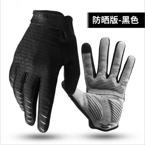 

3 colors GEL Pad Full Finger Cycling Gloves Shockproof MTB Bike Gloves Touch Screen Men Women Long Finger Bicycle Glove M-XL M чёрный
