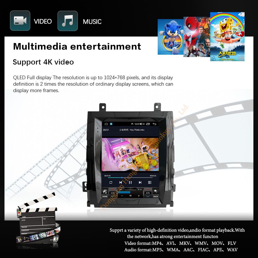 10.4Inch Car Multimedia Player For Cadillac Escalade 2007-2013 GPS Navigation Radio Android12 8Core 8+128G CarPlay 4G 360Camera