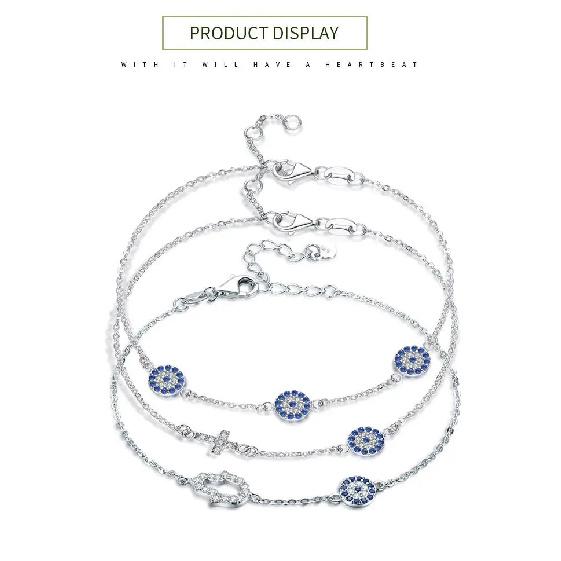 TONGZHE Mode Damarmband 925 Sterling Silver Hamsa Onda Ögat Armband Turkiet Smycken Handarmband För Kvinnor Pulseras 2020