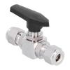Ball Valve Straight Through 3 8in Thread Fluid Control Stainless Steel Pipe Fitting with Handle