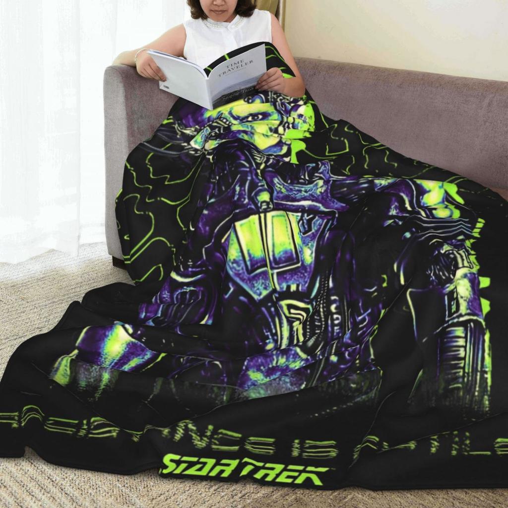 Stars Treks The Next Generation Resistance Is Futile Borg Flannel Throw Blankets Blankets for Bed Office Warm Bedding Throws