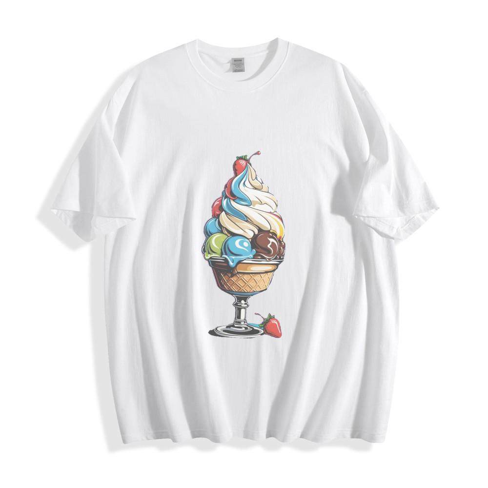 Rainbow Ice Cream Fantasy T-Shirt - Colorful Dessert Delight Unisex Tee