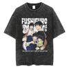 Anime Jujutsu Kaisen Print T Shirt Men Summer Zenin Maki Streetwear Tshirt Oversized Vintage Washed Short Sleeve Casual Tshirt