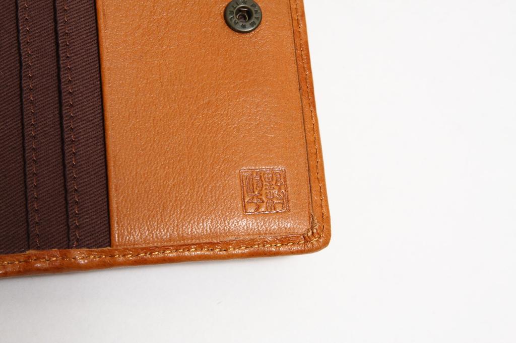 Women's cat print bifold wallet with coin purse and bill compartment, by Shuhei Nomura, brown