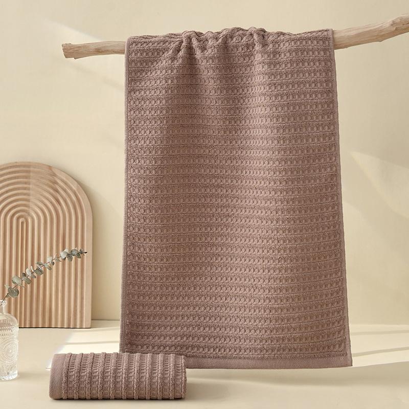 Premium Pure Cotton Waffle Weave Bath Towel – Soft, Absorbent & Quick-Drying Design with Elegant Texture for Home & Spa