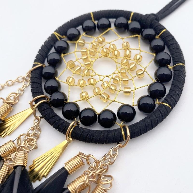 Bohemian Traumfänger Wandbehang Handgewebter Traumfänger Gefiederter Hängender Schmuck für Schlafzimmer Zuhause Wohnheim